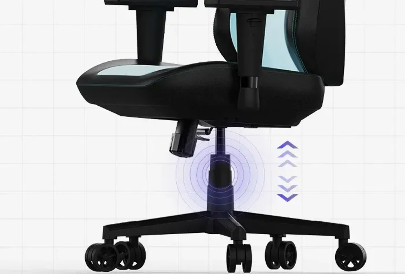 Seat height adjustment on the Vertagear SL1800 gaming chair