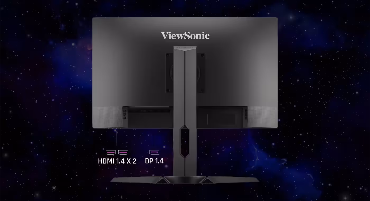 XG2409A monitor ports displaying expanded connectivity for PC and consoles