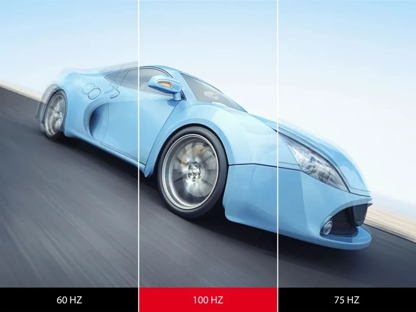 Fast-moving on-screen action rendered smoothly at a 100Hz refresh rate