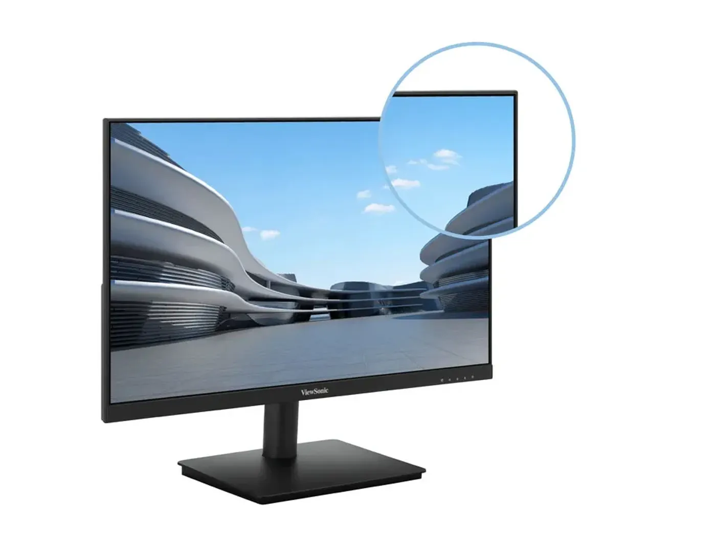 Three-side borderless ViewSonic monitor arranged for a multi-screen setup