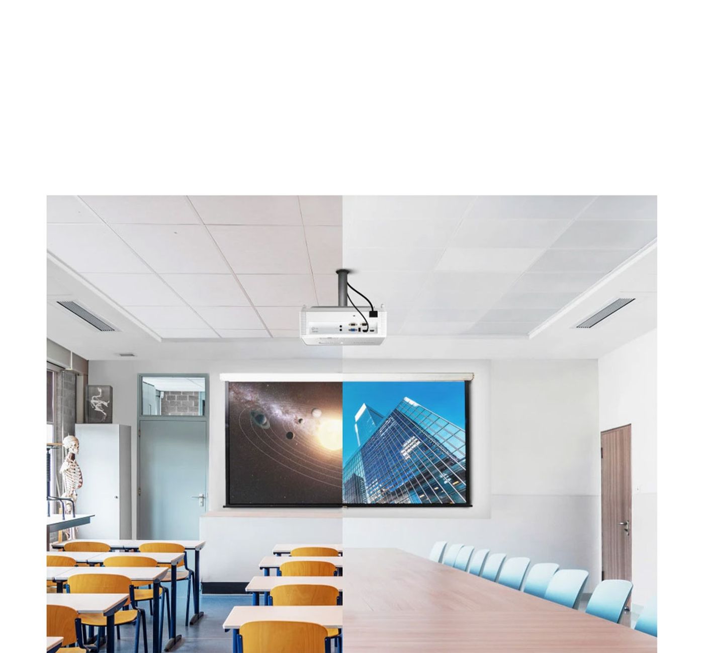 Projector producing 4,000 ANSI Lumens for bright presentations