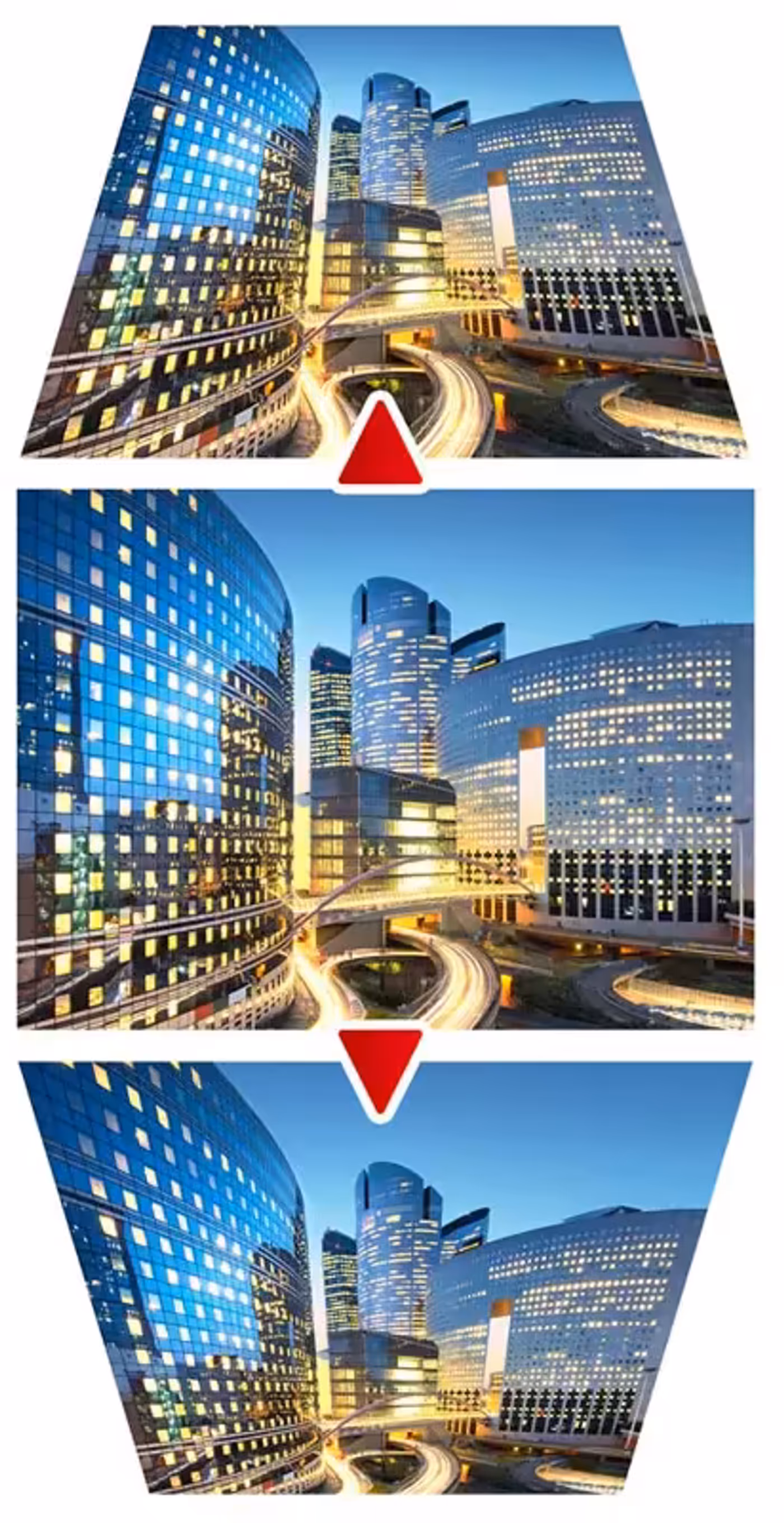 Vertical keystone correction adjusting the image shape on the ViewSonic SP3