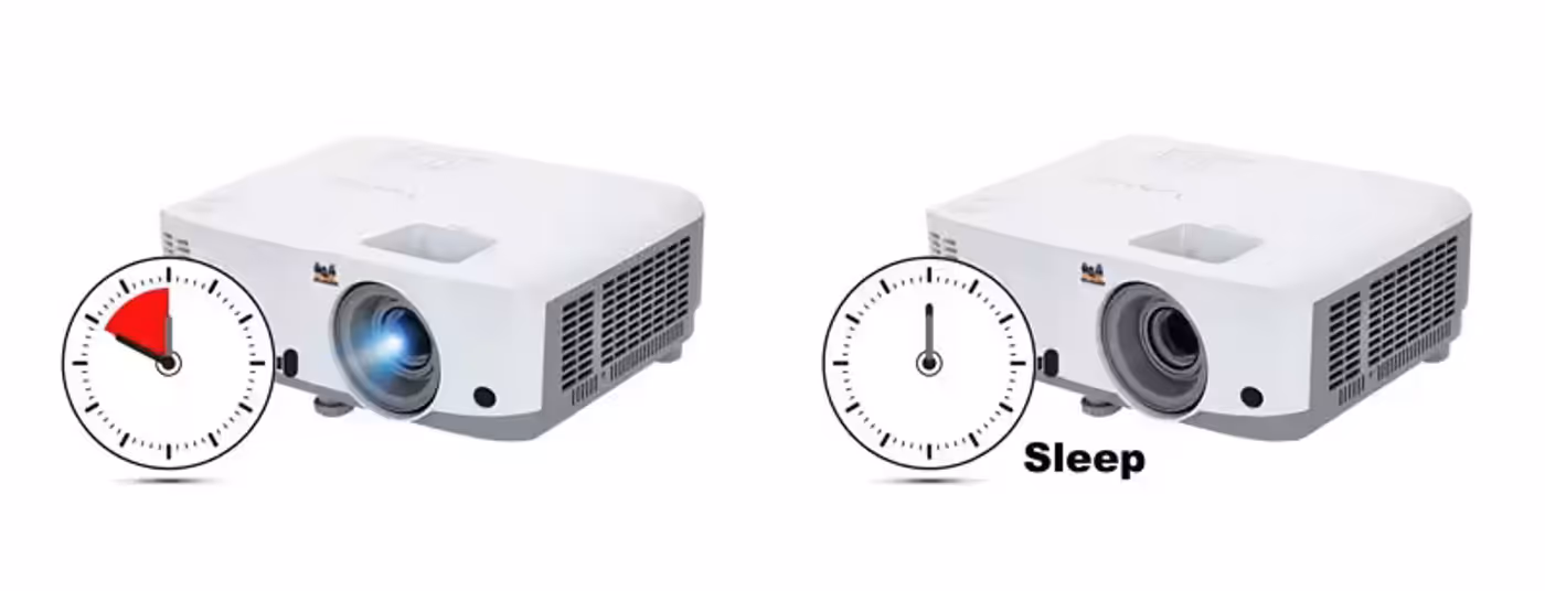Sleep timer setting shown on the ViewSonic SP3 projector menu
