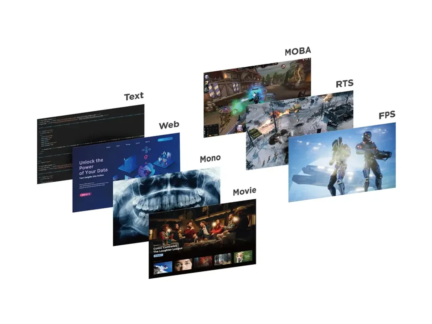 ViewMode preset menu on the ViewSonic VA240A-H showing Movie, Web, Text and gaming modes