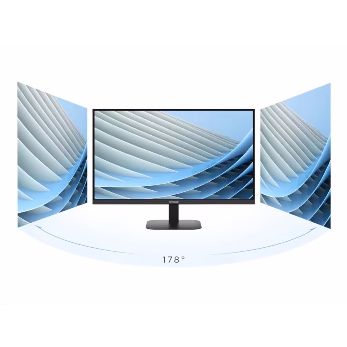 ViewSonic VA2708-2K-MHD with wide viewing angles shown on both sides of the screen, 178 degrees