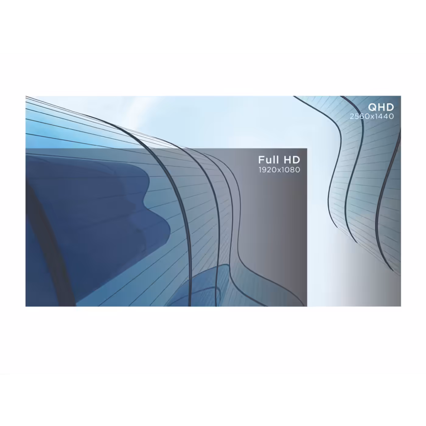 ViewSonic comparison of a Full HD 1920x1080 picture and a QHD 2560x1440 picture