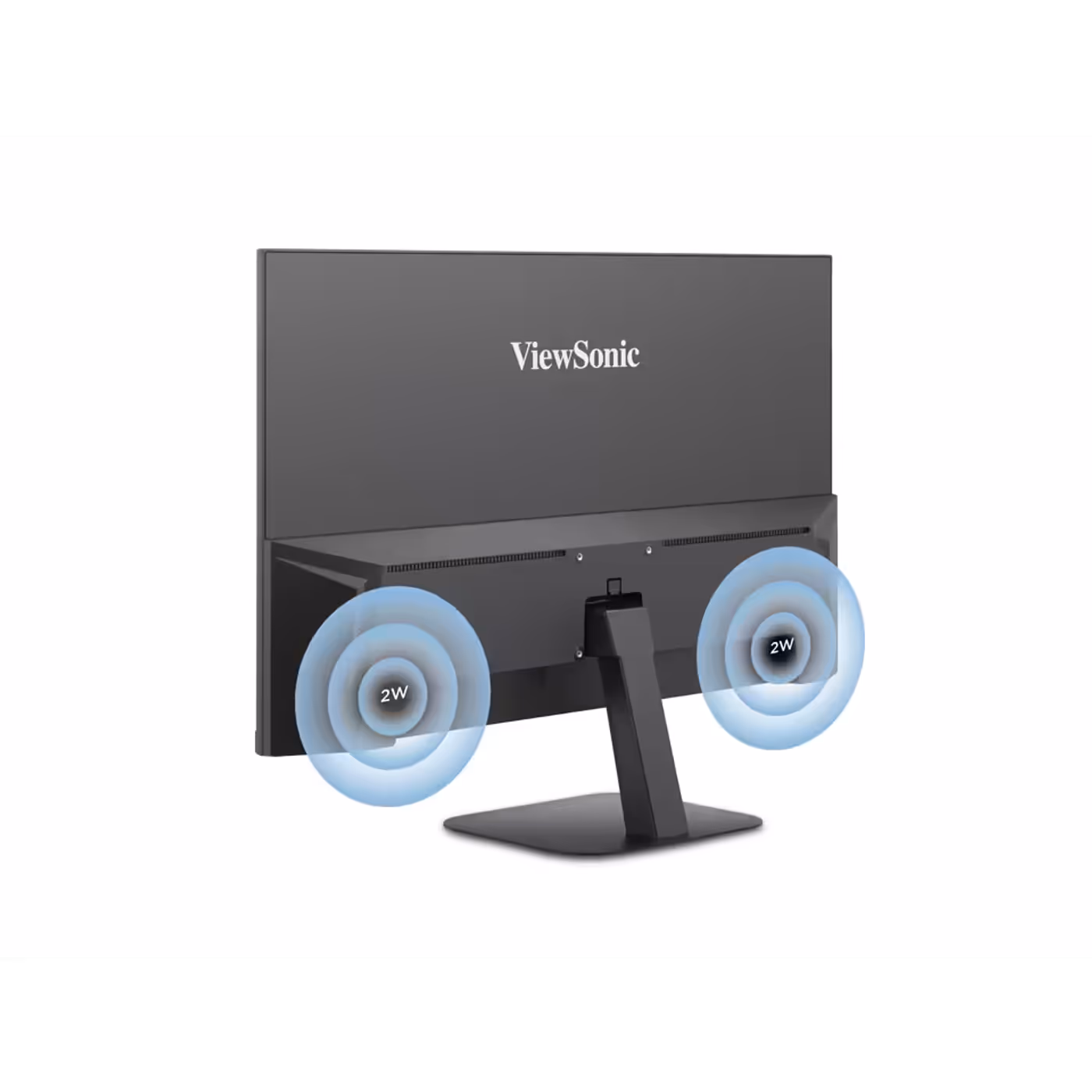 Rear view of the ViewSonic VA2708-2K-MHD showing the two speaker grilles