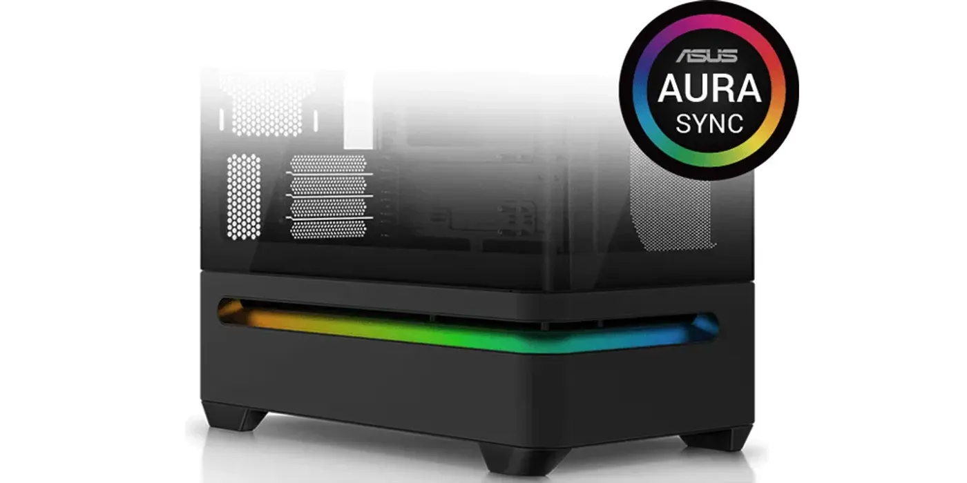 Integrated ARGB light band demonstrating Aura Sync lighting