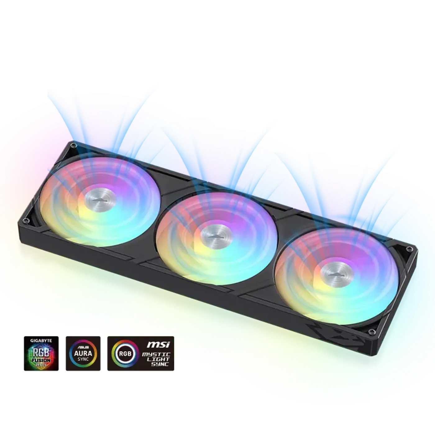 Integrated high-performance 360mm fans with single-cable connection