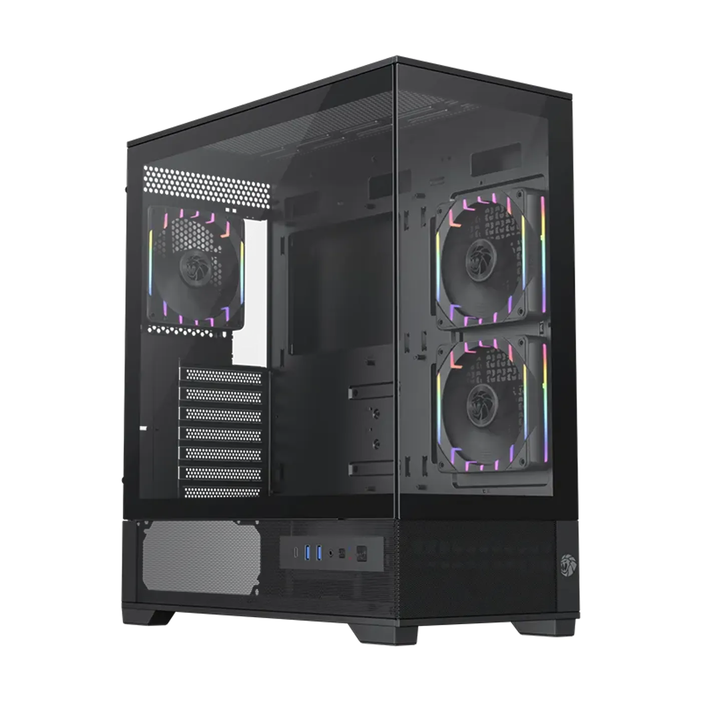 Three pre-installed ARGB PWM fans for optimized airflow and lighting
