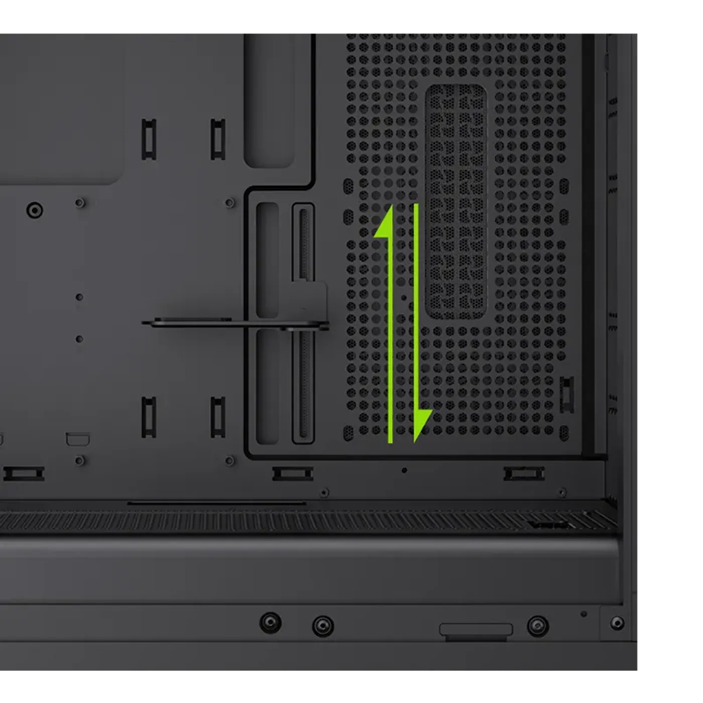 Height-adjustable GPU support bracket preventing GPU sag over time