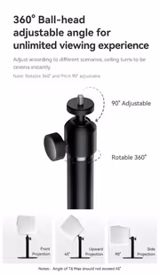 WANBO Round Desk Projector Mount — 360° Adjustable, 5kg Capacity - image 7