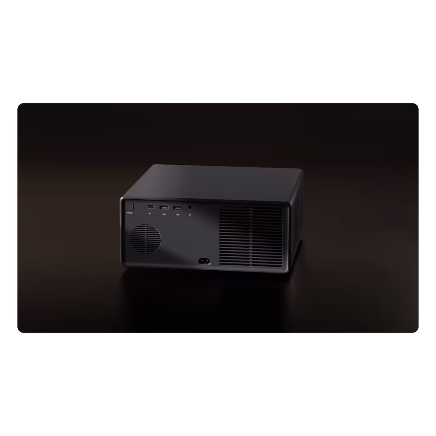 Rear of the Wanbo X5S showing its headphone jack and power inlet