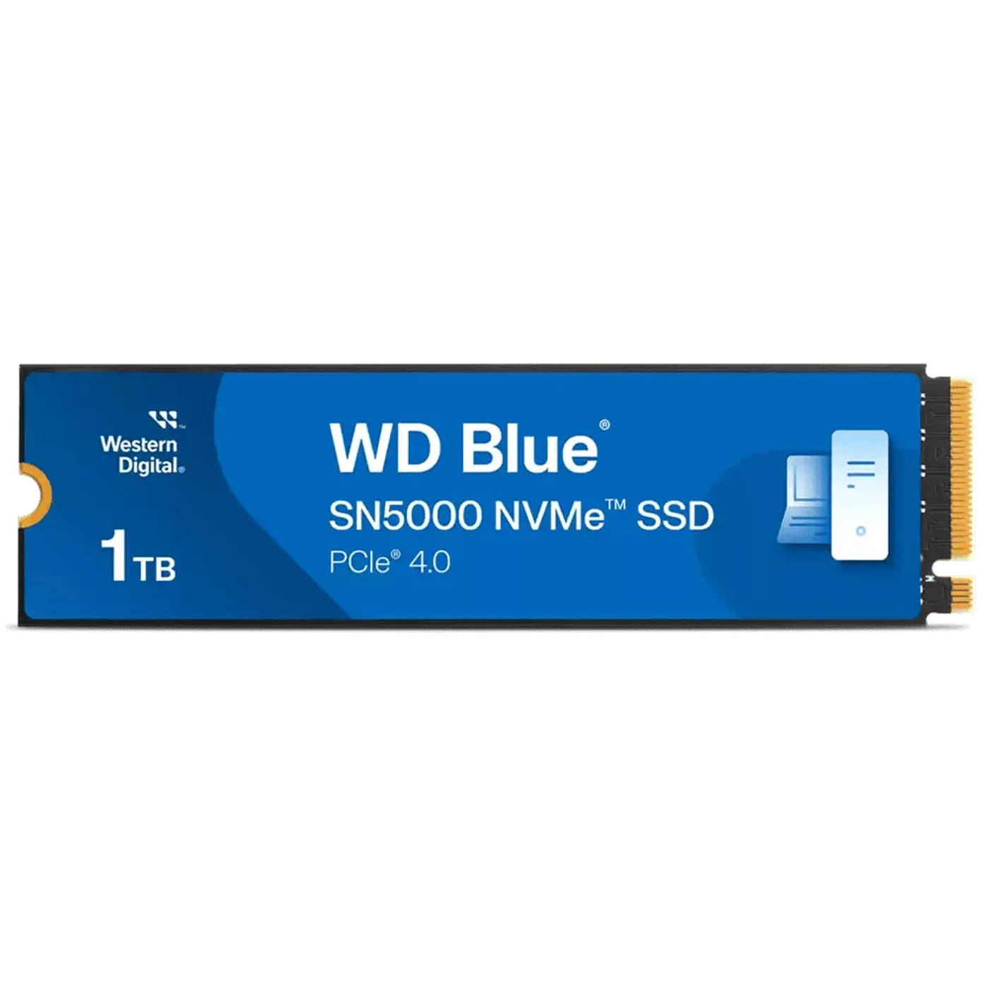 WD Blue SN5000 1TB M.2 2280 NVMe SSD shown from above