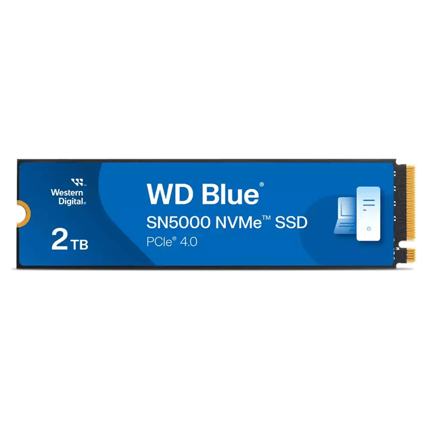 WD Blue SN5000 2TB M.2 2280 NVMe SSD viewed from above