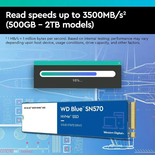 WD Blue SN570 500GB NVMe Internal SSD - High-Speed Storage
