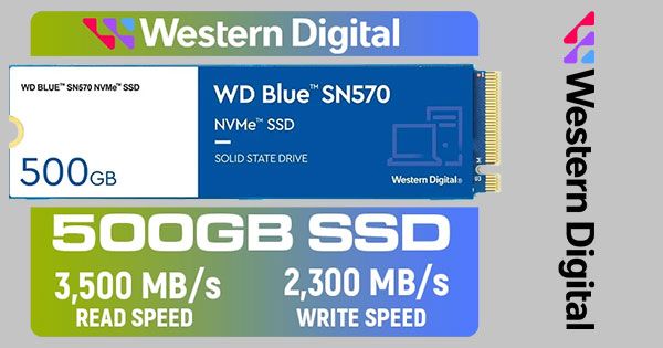 WD Blue SN570 500GB NVMe Internal SSD - High-Speed Storage