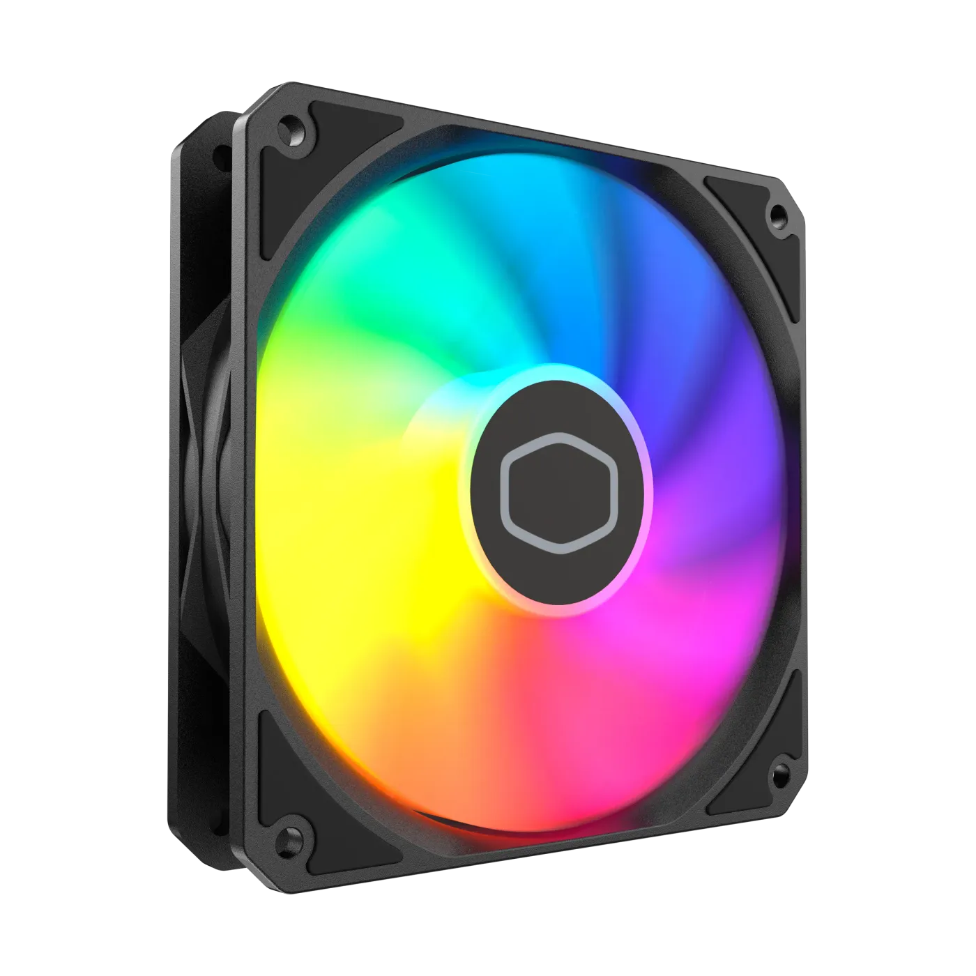ARGB fan emitting bright and colorful lighting patterns