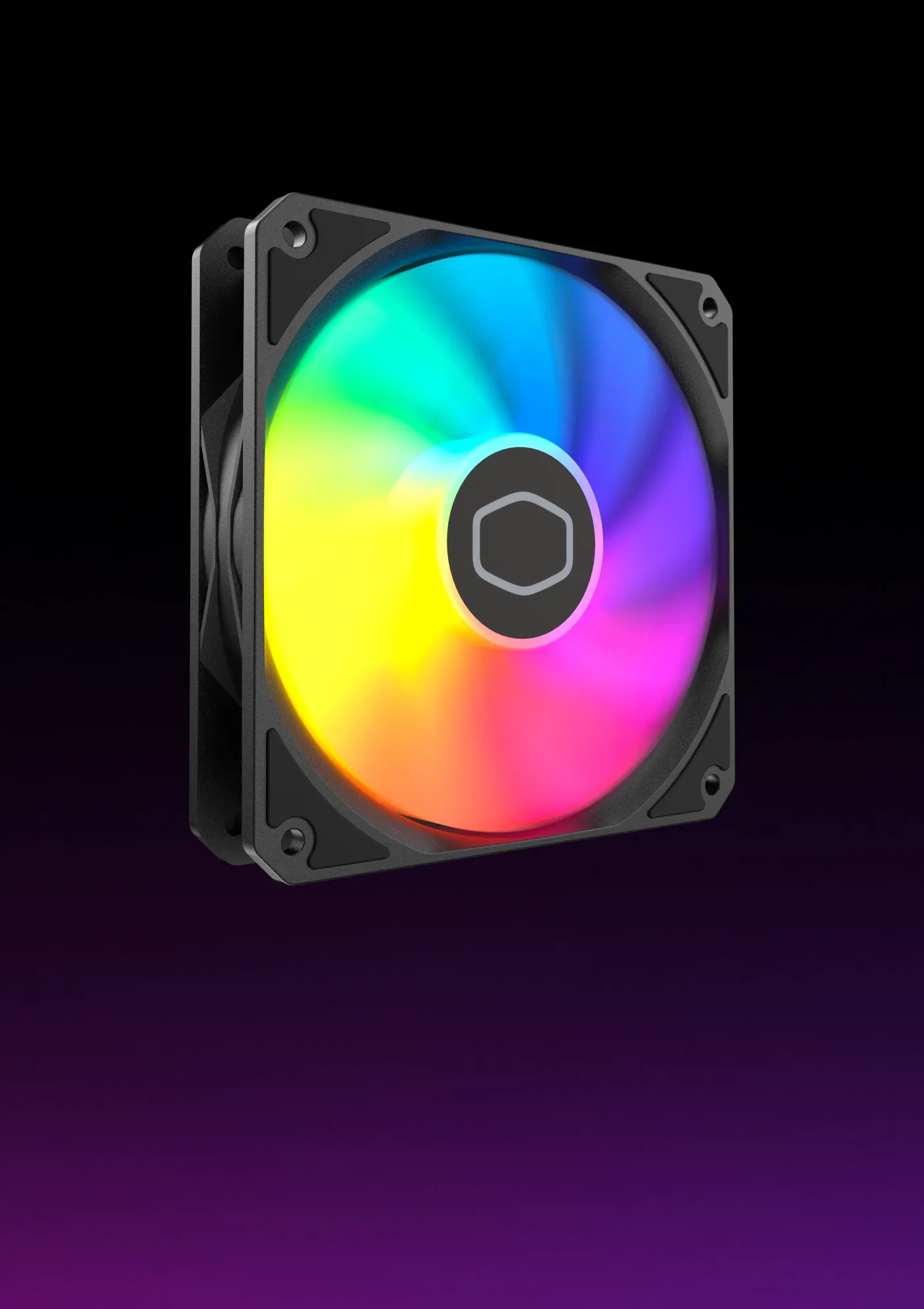 MasterFan MF120 Lite ARGB fan with illuminated lighting effects
