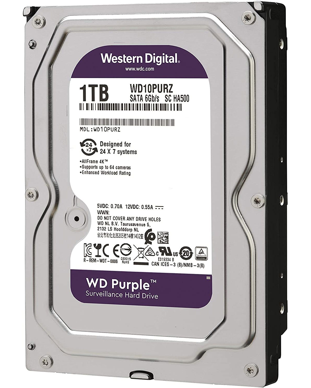 Western Digital 1TB WD Purple Hard Drive | Evetech