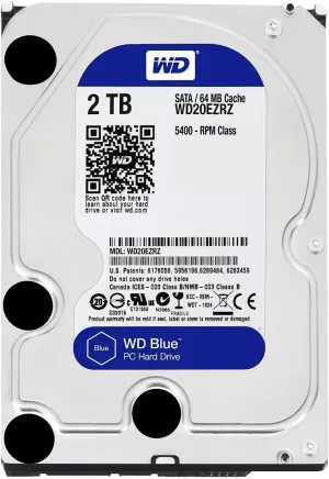 Western Digital Blue WD20EZRZ 2TB HDD — SATA 6Gb/s, 256MB Cache