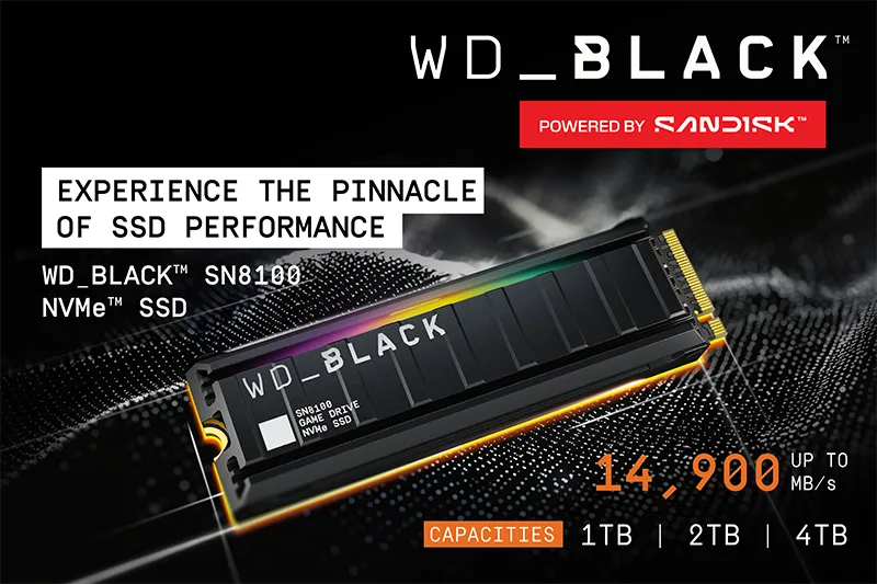Western Digital SN8100 1TB PCIe Gen5 NVMe SSD — 14,900/11,000 MB/s