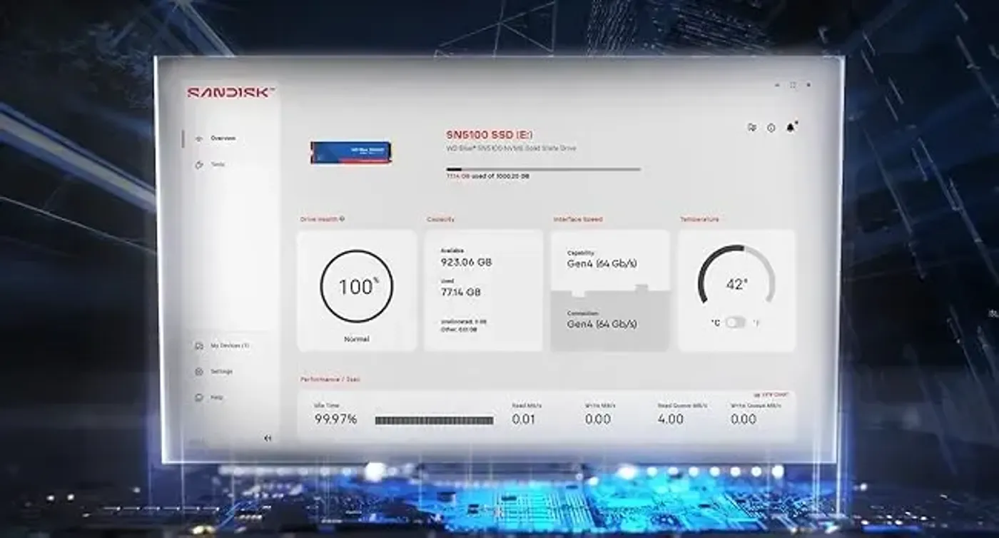 WD Blue SN5100 SSD alongside the Acronis True Image migration software