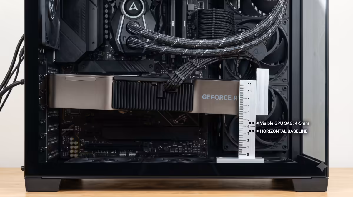 Visible GPU sag in a windowed case