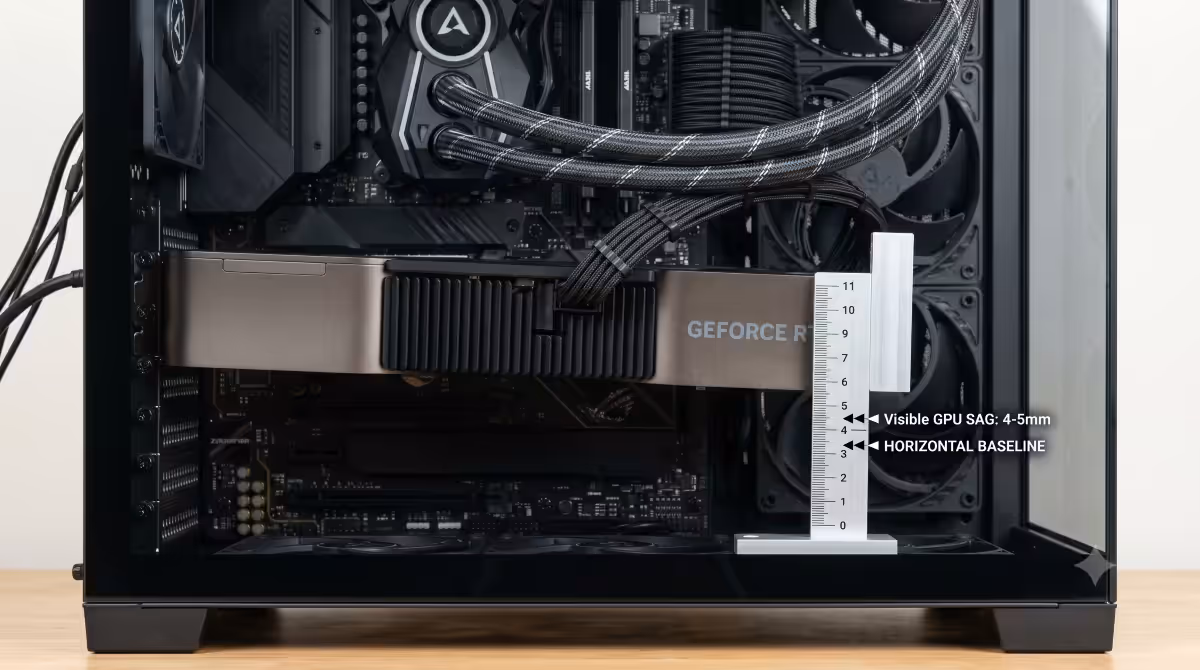 Visible GPU sag in a windowed case