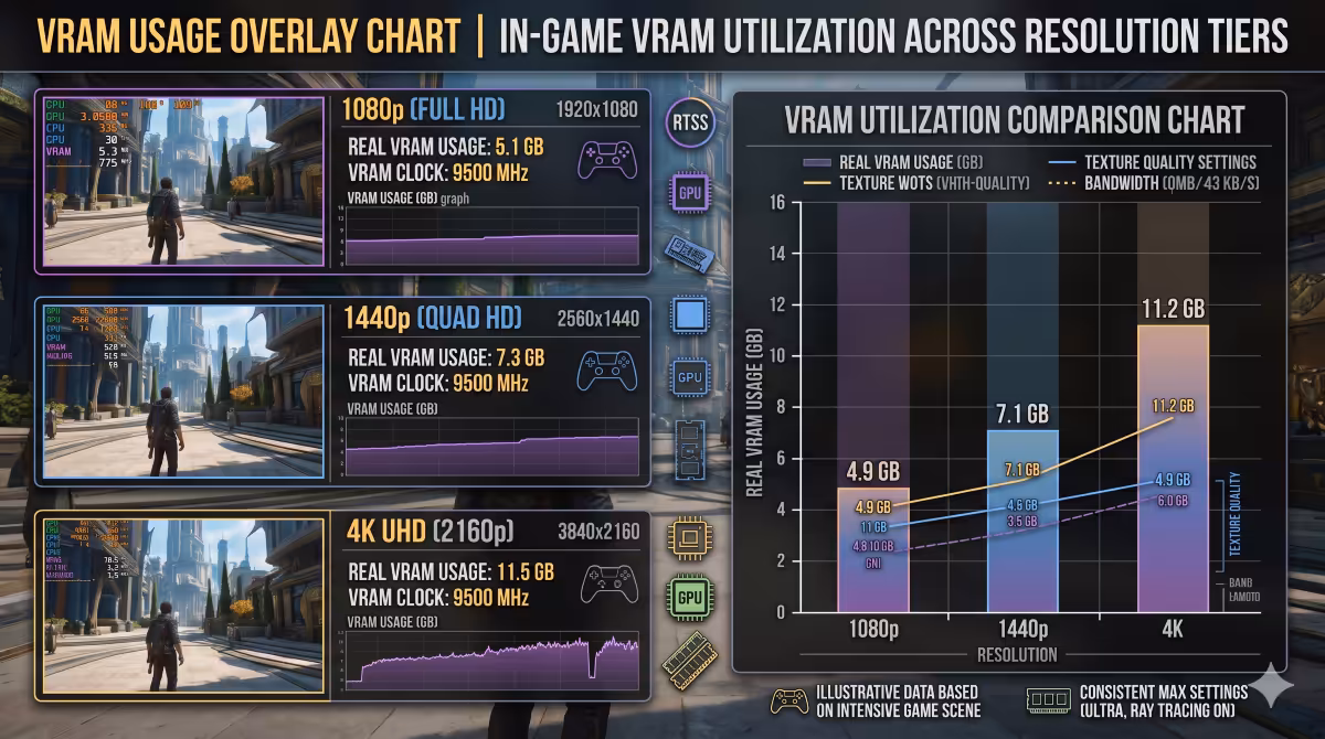 VRAM usage overlay chart