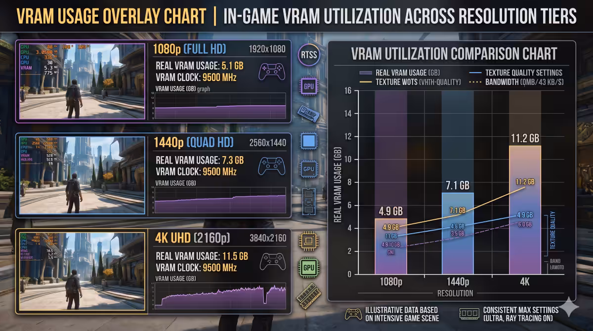 VRAM usage overlay chart