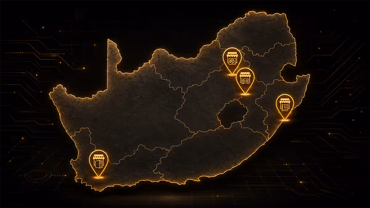 SA PC parts retailers map