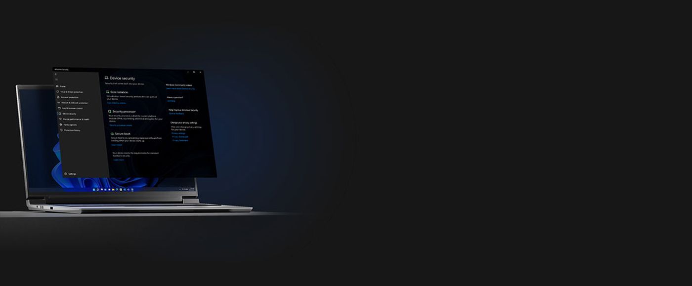 Security settings and hardware protection features in Windows 11 Pro