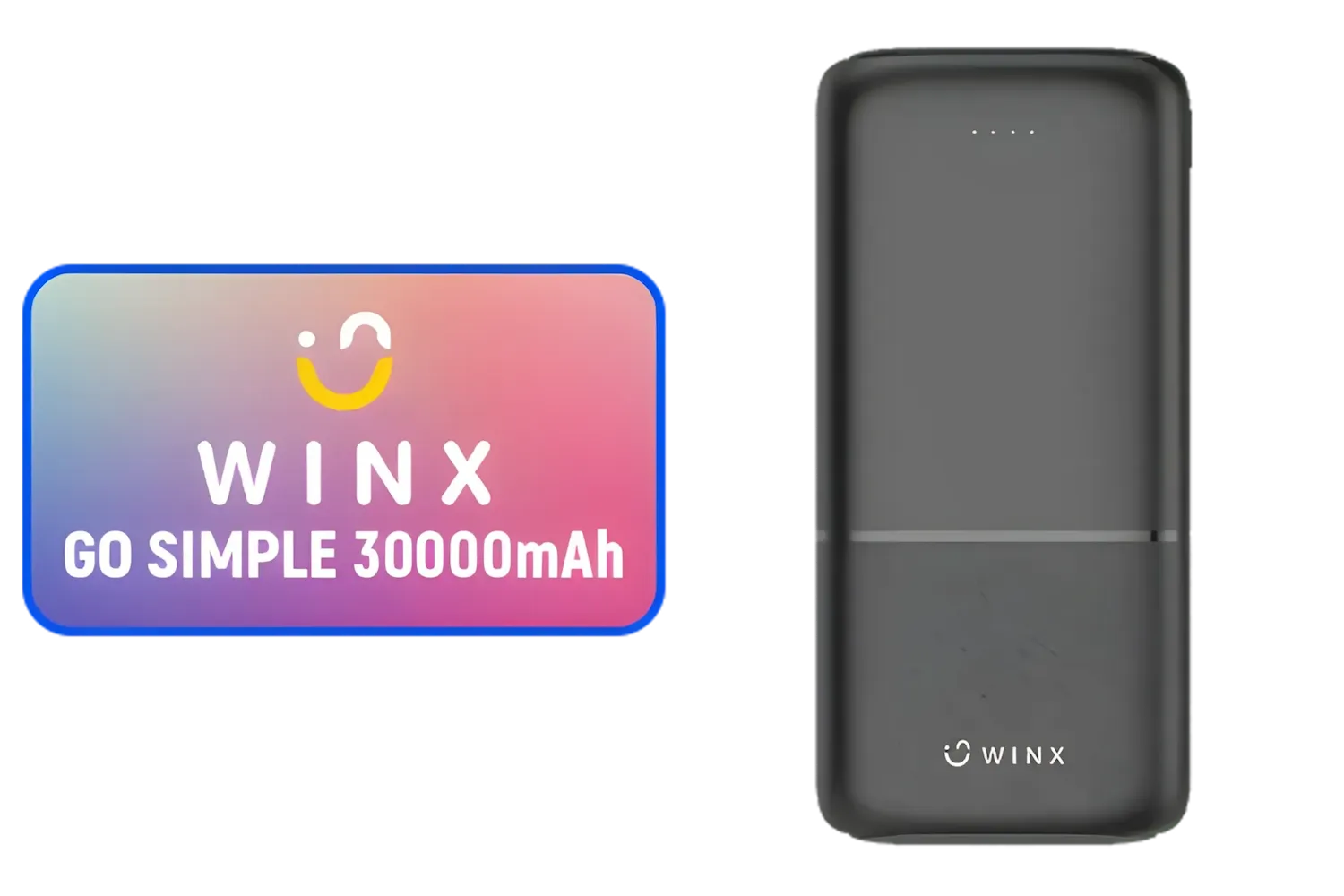 Winx GO Simple 30 000mAh Power Bank / Charge all your mobile devices while on-the-go / Compact and lightweight design / USB Type-C and Micro inputs / WX-PB109
