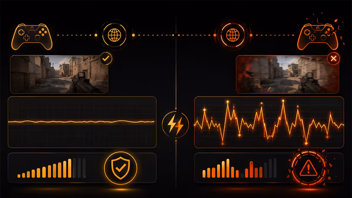 Jitter vs ping in gaming