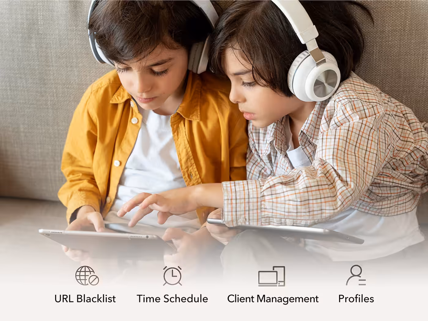 Parental control settings for scheduling and website filtering on network devices