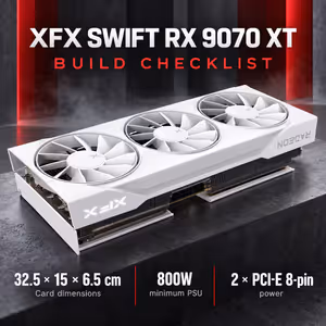 XFX SWIFT RX 9070 XT 16GB White GPU - RDNA 4 Power - image 6