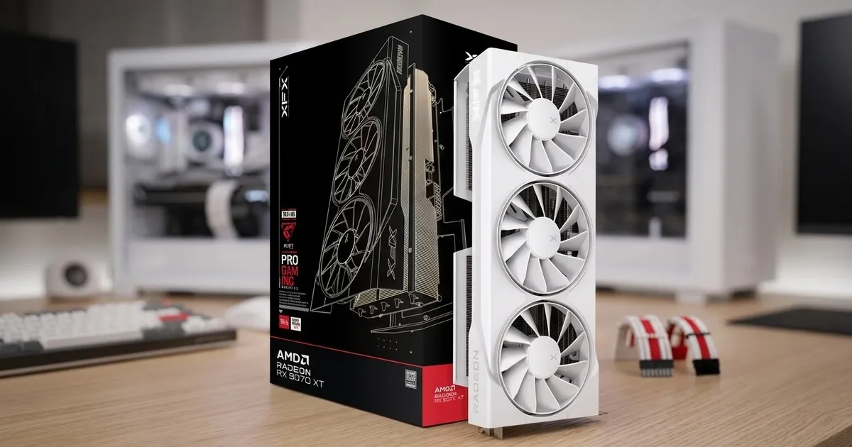 XFX SWIFT RX 9070 XT 16GB White GPU - RDNA 4 Power | Evetech