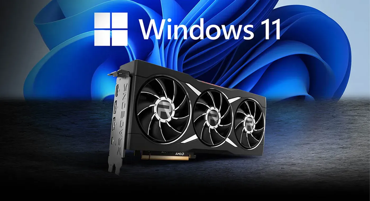 AMD Radeon graphics card running in a Windows 11 gaming PC