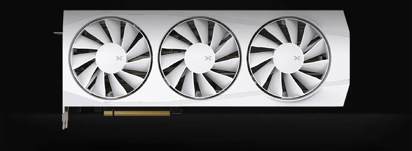XFX SWIFT Radeon RX 9070 XT White Edition triple fan graphics card