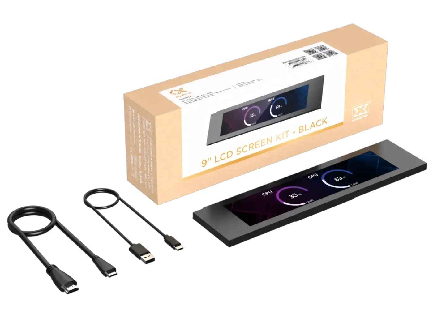 Full list of included accessories including the 9-inch LCD kit and cables
