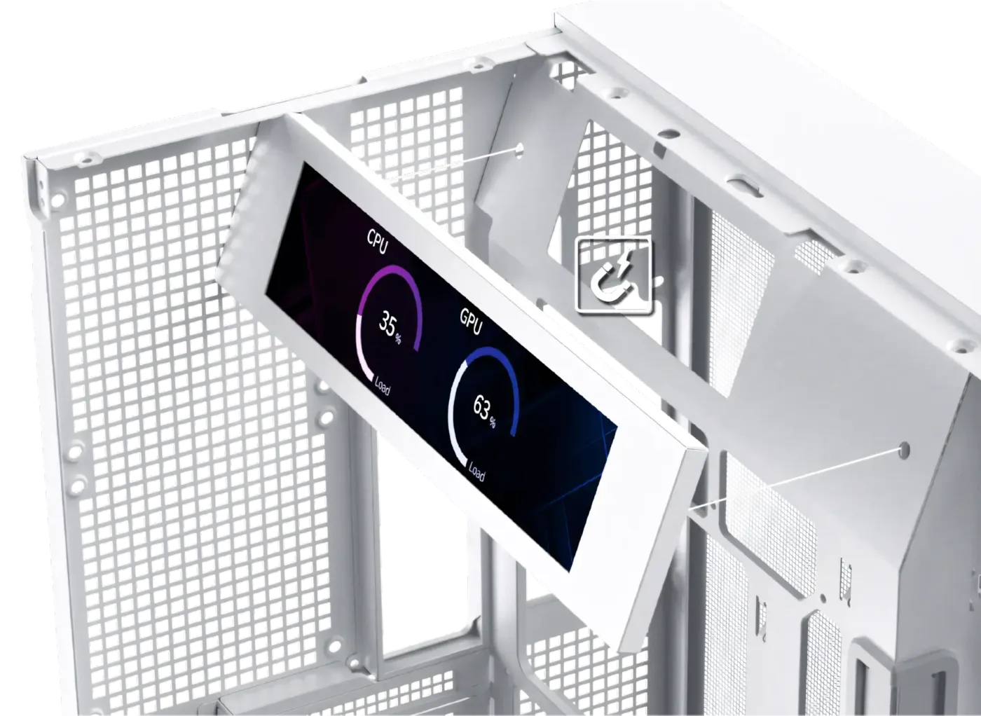 Magnetic secondary monitor showing easy attachment and mounting capability