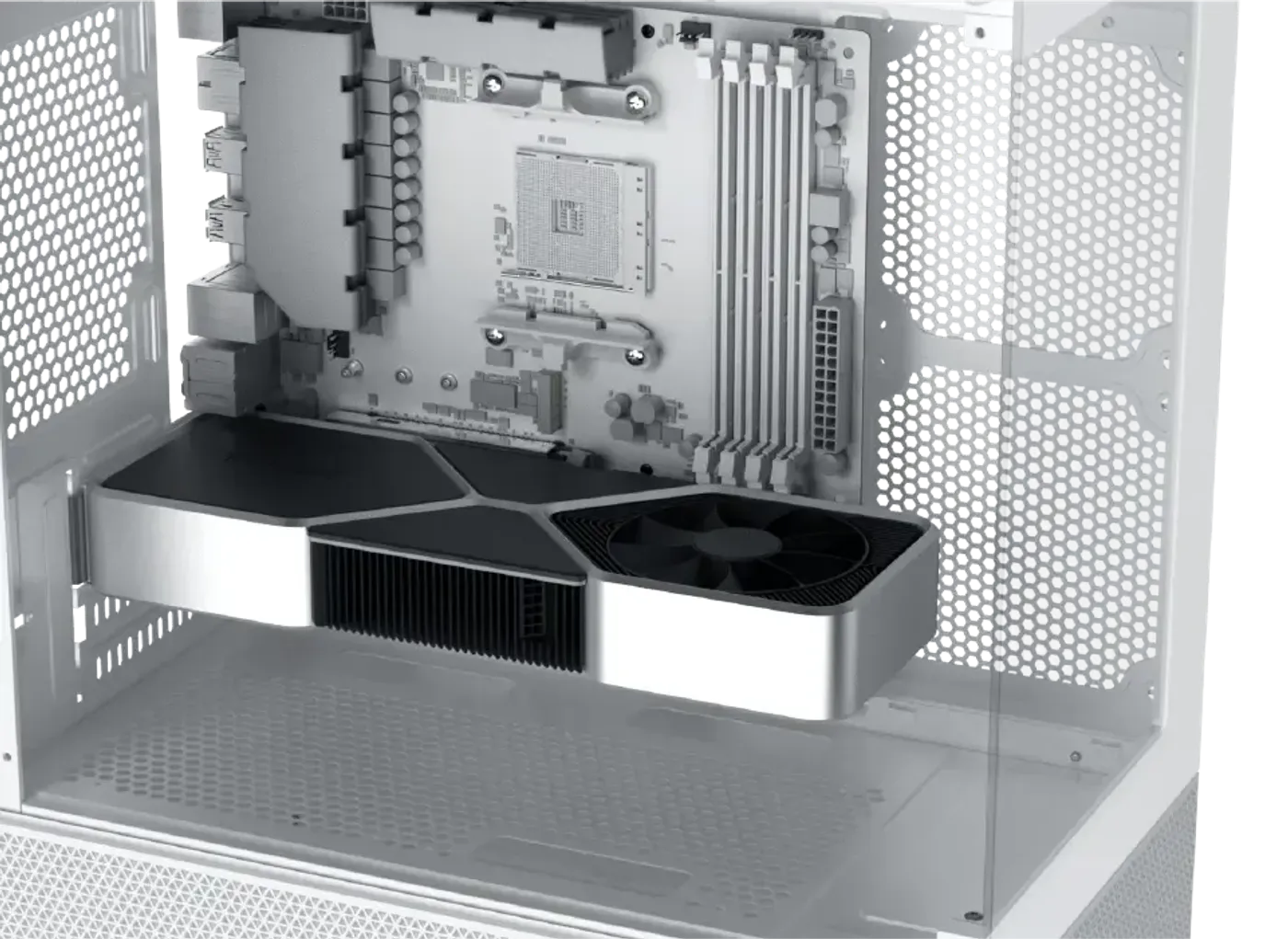 Graphics card length clearance inside the Alphard M Arctic chassis