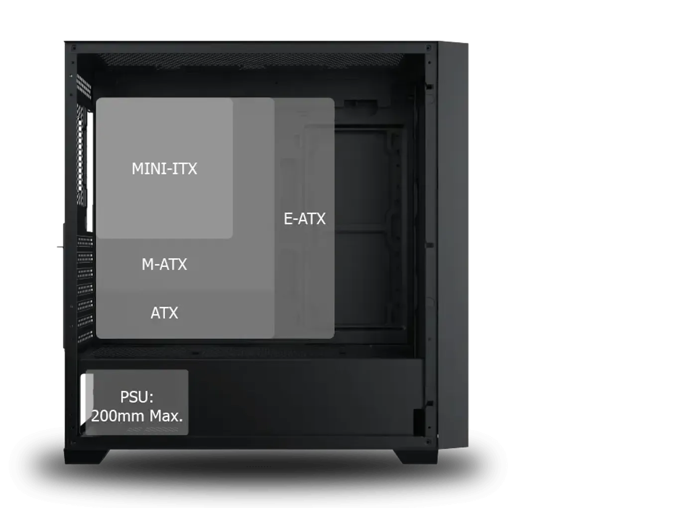 E-ATX motherboard support and interior space in the Xigmatek Anubis Pro