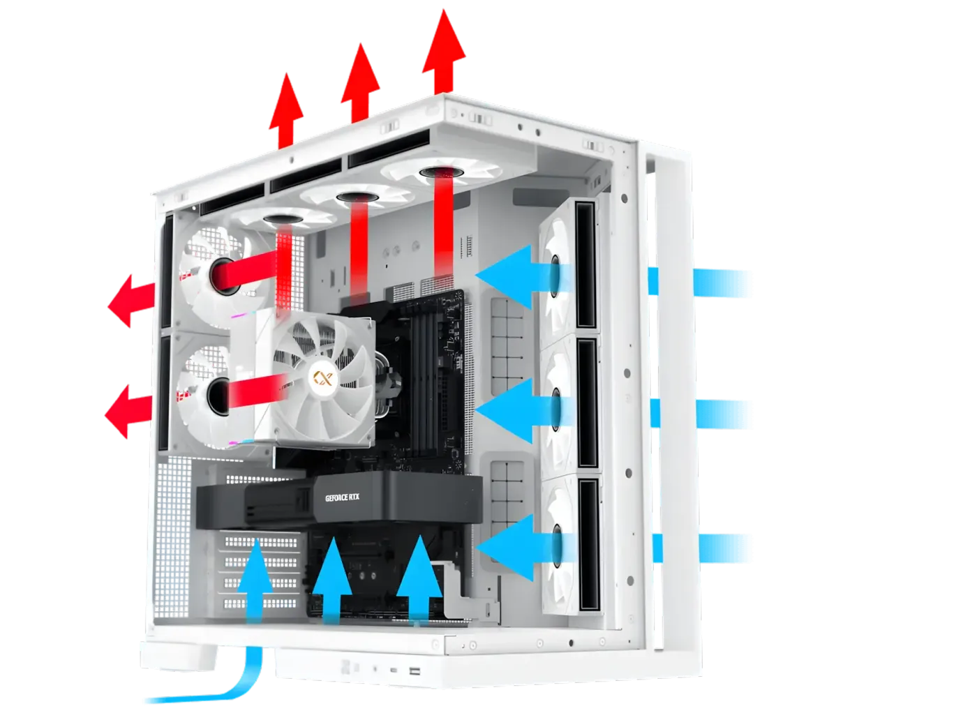 Internal structure highlighting the superior airflow and ventilation design features