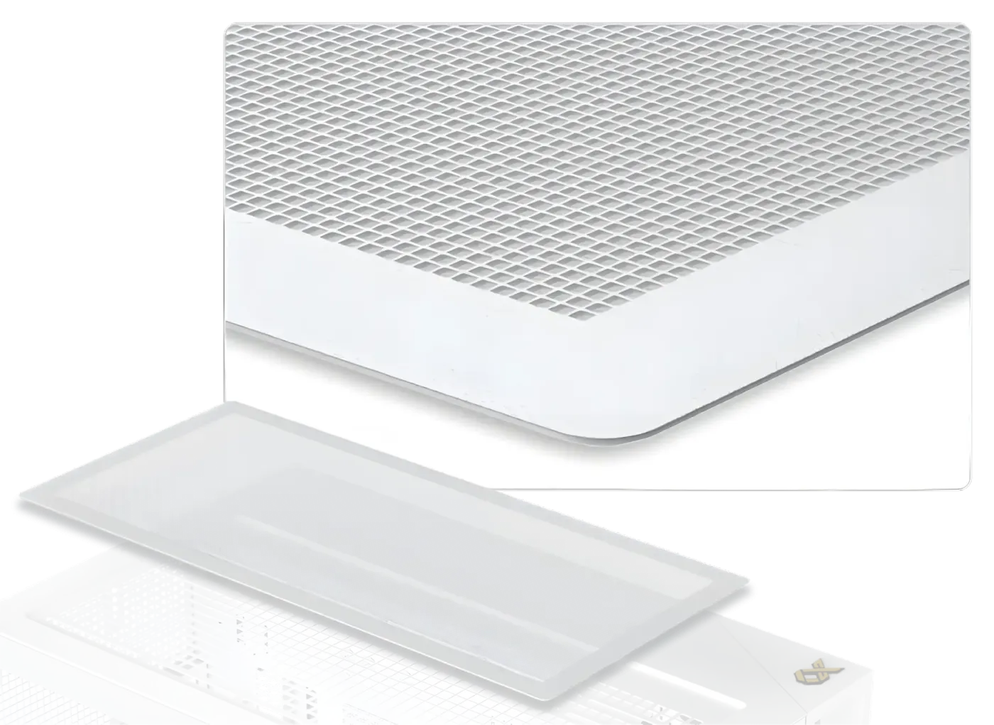 Close-up image of the top dust filter made of Nylon Mesh with a textured look