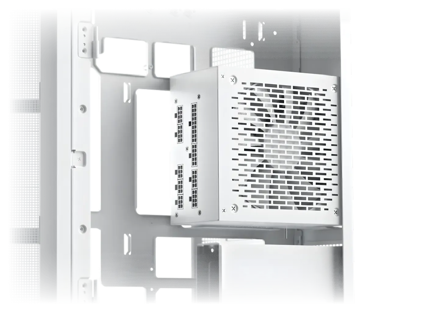 Diagram showing the internal space and 180mm limitation for the PSU installation
