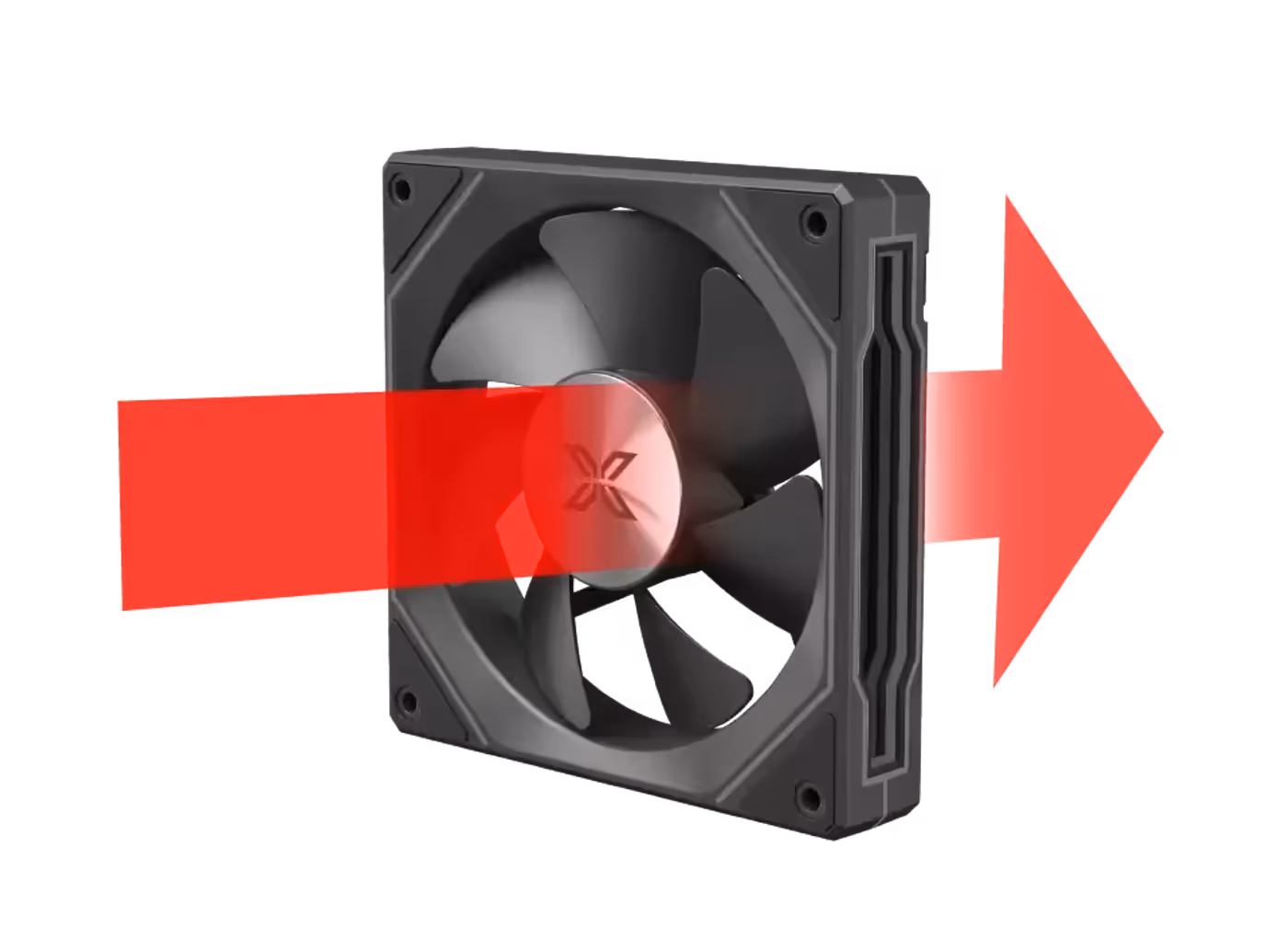 Standard blade fan pre-installed at the rear of the Aqua M Lite case