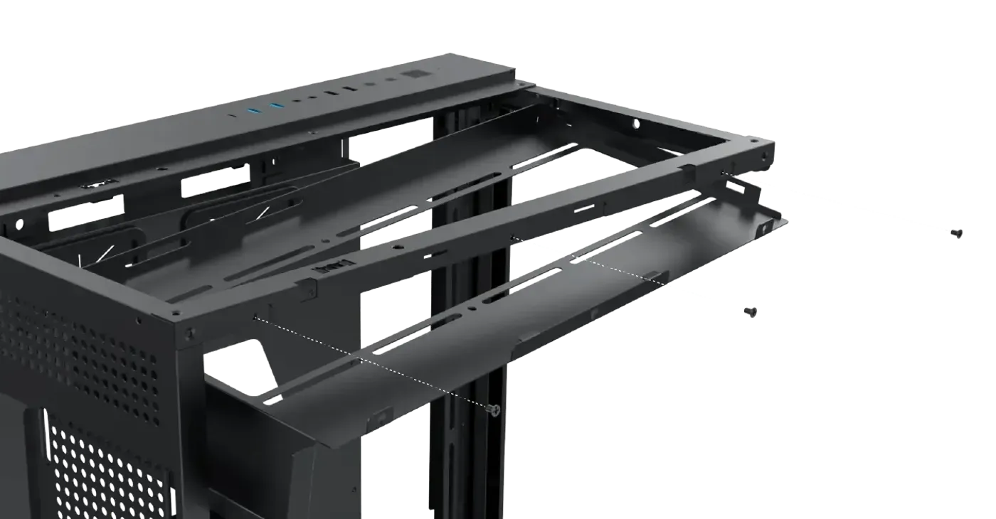 Top fan rack lifted clear of the Aqua Ultra Air chassis