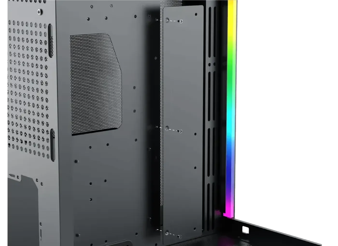 Removable motherboard extension panel separated from the Aqua Ultra Air chassis